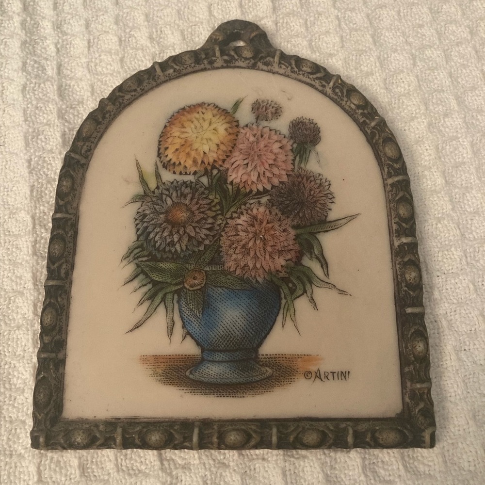 Artini Hand Painted Twin Etched Sculptured Engraving 4 Dimensional Plaque
